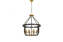 Arrediorg LAMPADA A SOSPENSIONE NERA E OTTONE BERLING W8