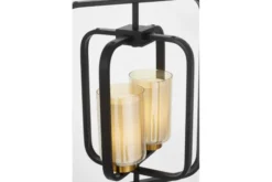 Arrediorg LAMPADA A SOSPENSIONE NERA E OTTONE CHICAGO W2