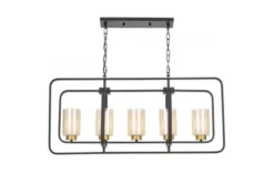 Arrediorg LAMPADA A SOSPENSIONE NERA E OTTONE CHICAGO W5