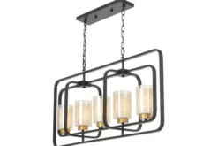 Arrediorg LAMPADA A SOSPENSIONE NERA E OTTONE CHICAGO W5