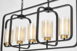 Arrediorg LAMPADA A SOSPENSIONE NERA E OTTONE CHICAGO W5
