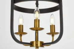 Arrediorg LAMPADA A SOSPENSIONE NERA E OTTONE BERLING W3