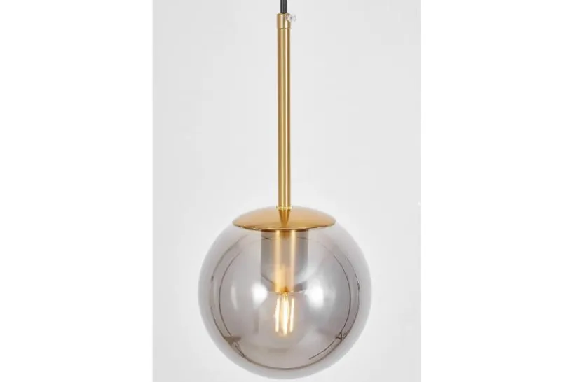 Arrediorg Lampada a sospensione ottone sfera grigio fumo ZODIAK D15