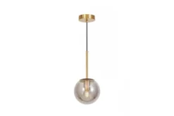 Arrediorg Lampada a sospensione ottone sfera grigio fumo ZODIAK D15