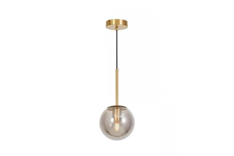 Arrediorg Lampada a sospensione ottone sfera grigio fumo ZODIAK D15