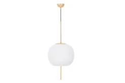Arrediorg Lampada a sospensione sfera e asta dorata ALPINA D33