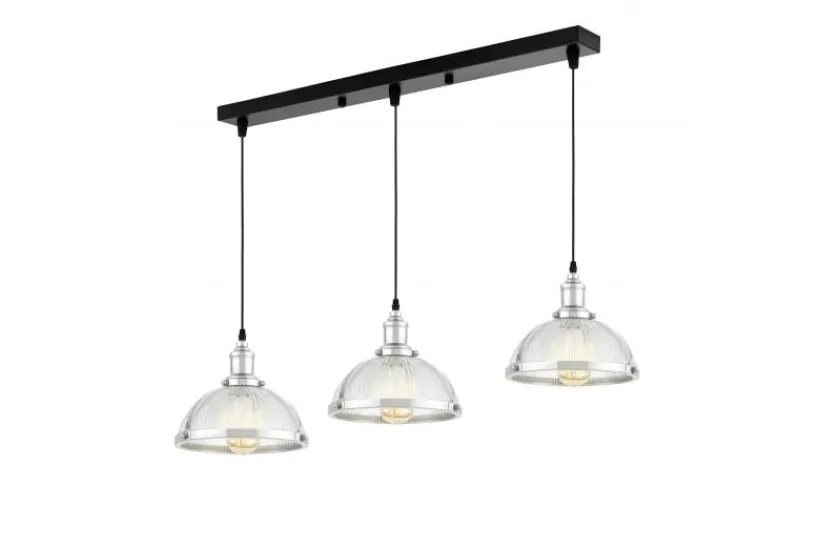 Arrediorg LAMPADA A SOSPENSIONE TRIPLA CROMATA BRICO W3 PRO