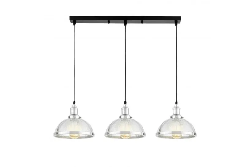 Arrediorg LAMPADA A SOSPENSIONE TRIPLA CROMATA BRICO W3 PRO