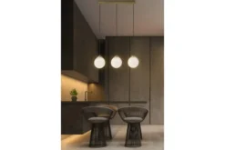Arrediorg LAMPADA A SOSPENSIONE TRIPLA OTTONE FINO W3