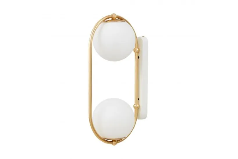 Arrediorg Lampada da parete a sfera doppia oro PANARI W2