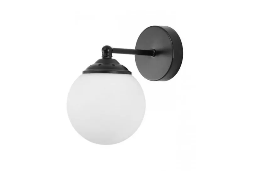 Arrediorg Lampada da parete a sfera nera FINO W1