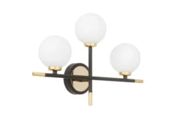 Arrediorg Lampada da parete a sfera oro e nera MARSIADA TRIO NEO
