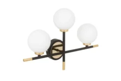 Arrediorg Lampada da parete a sfera oro e nera MARSIADA TRIO NEO