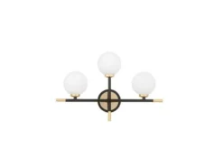 Arrediorg Lampada da parete a sfera oro e nera MARSIADA TRIO NEO