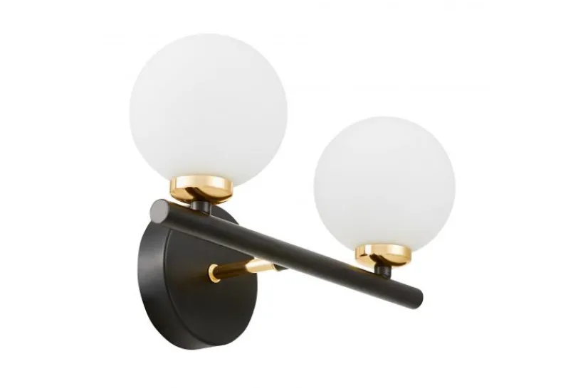 Arrediorg Lampada da parete due sfere oro MARSIADA W2