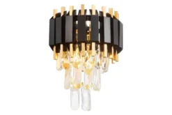 Arrediorg LAMPADA DA PARETE IN CRISTALLO E ORO RIVO W2
