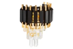 Arrediorg LAMPADA DA PARETE IN CRISTALLO E ORO RIVO W2