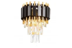 Arrediorg LAMPADA DA PARETE IN CRISTALLO E ORO RIVO W2