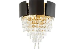 Arrediorg LAMPADA DA PARETE IN CRISTALLO NERO E MOLINA W2