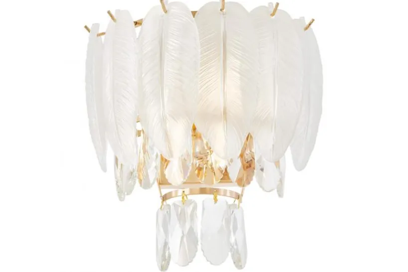 Arrediorg LAMPADA DA PARETE IN CRISTALLO E ORO CAVALINI W2