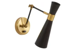 Arrediorg LAMPADA DA PARETE MODERNA NERA SENA W2