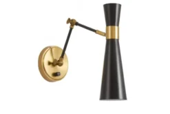 Arrediorg LAMPADA DA PARETE MODERNA NERA SENA W2