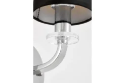Arrediorg LAMPADA DA PARETE MODERNA NERA E CROMO ORLANDO W1