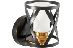 Arrediorg LAMPADA DA PARETE NERA E OTTONE ASTILA W1