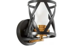 Arrediorg LAMPADA DA PARETE NERA E OTTONE ASTILA W1