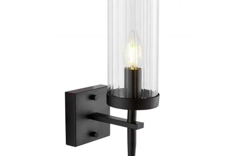 Arrediorg LAMPADA DA PARETE NERA MODERNA MORATTI W1