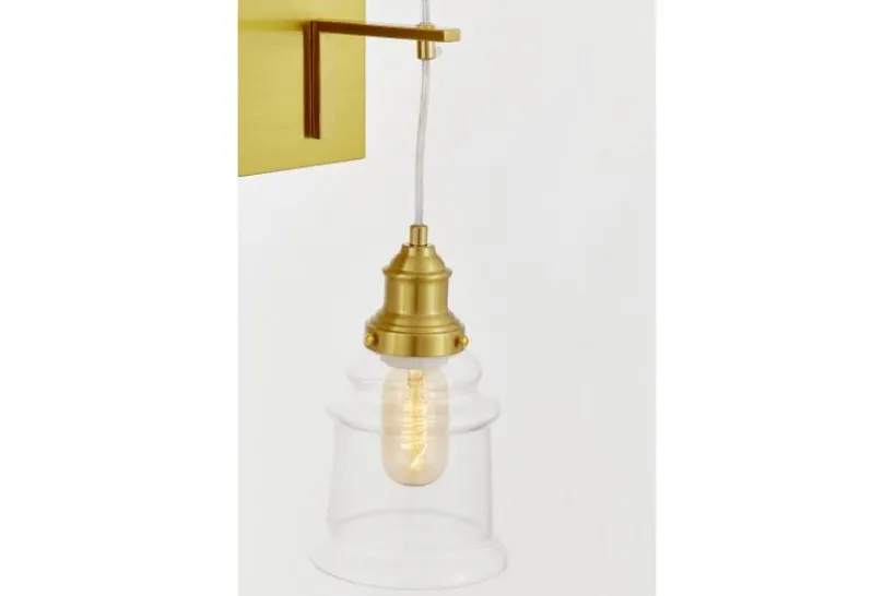 Arrediorg Lampada da parete 2 paralumi vetro trasparente MOLETTI W2