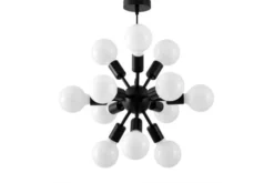 Arrediorg LAMPADA DA SOFFITTO MODERNA NERA NOVA W12