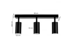 Arrediorg LAMPADA DA SOFFITTO MODERNA NERA NEO W3