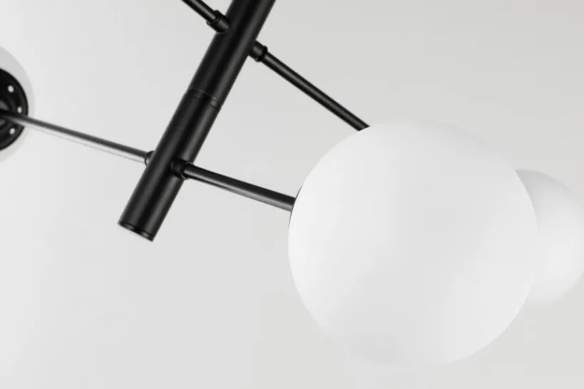 Arrediorg LAMPADA DA SOFFITTO MODERNA NERA FINO PRO W4