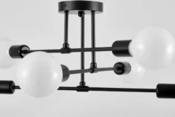 Arrediorg LAMPADA DA SOFFITTO MODERNA NERA NOVA W6