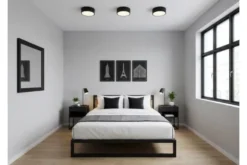 Arrediorg LAMPADA DA SOFFITTO MODERNA NERA ORBO D23