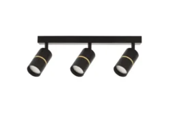 Arrediorg LAMPADA DA SOFFITTO MODERNA NERA ASTI W3