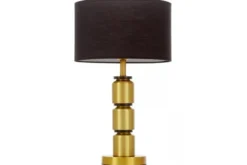 Arrediorg Lampada da tavolo nera e ottone moderna ELIOT