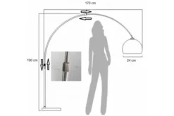 Arrediorg Lampada da terra ad arco nera e cromo Azurro C1