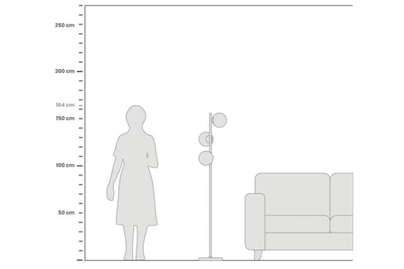 Arrediorg Lampada da terra di design moderno FREDICA W3