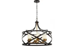 Arrediorg Lampadario a gabbia e ottone vintage ASTILA W6