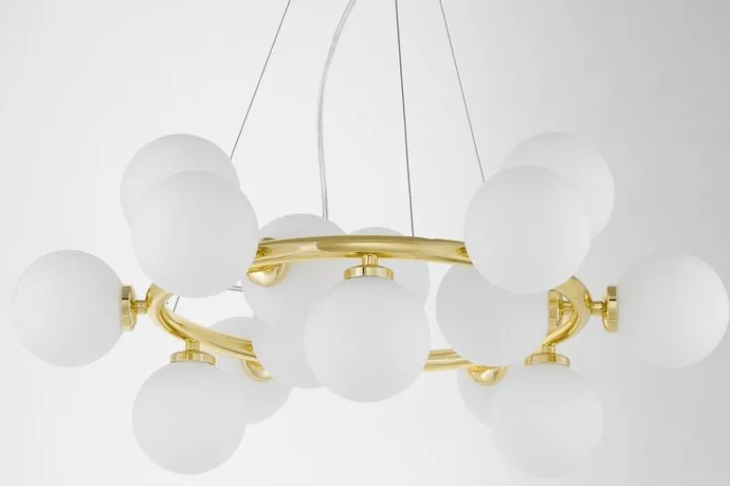 Arrediorg Lampadario a sfera circolare oro MARSIADA W15