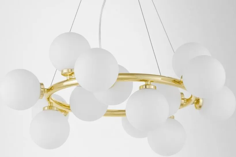 Arrediorg Lampadario a sfera circolare oro MARSIADA W15