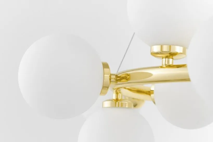Arrediorg Lampadario a sfera circolare oro MARSIADA W15