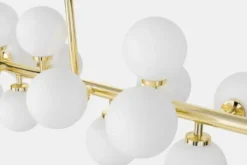 Arrediorg Lampadario a sfera con asta dorata PETRICA W16