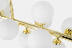 Arrediorg Lampadario a sfera con asta dorata PETRICA W16