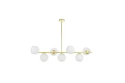 Arrediorg Lampadario a sfera con barra oro FREDICA W7
