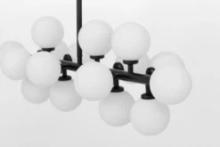 Arrediorg Lampadario a sospensione a sfere con barra nera PETRICA W16