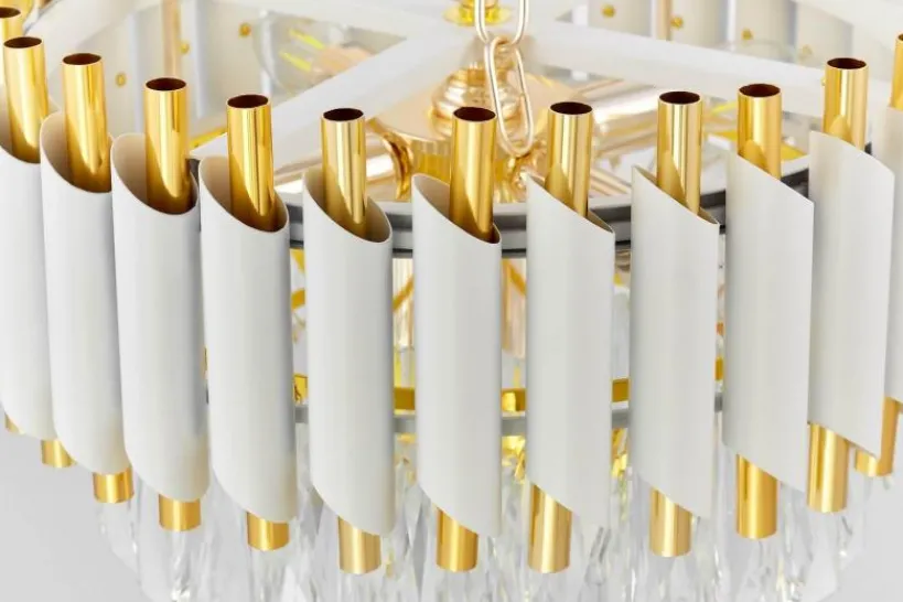 Arrediorg Lampadario a sospensione e oro con cristalli MAZINI D40