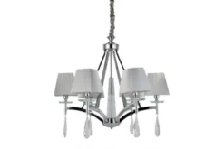 Arrediorg Lampadario a sospensione classico di metallo cromato e cristalli VALENTINA W6